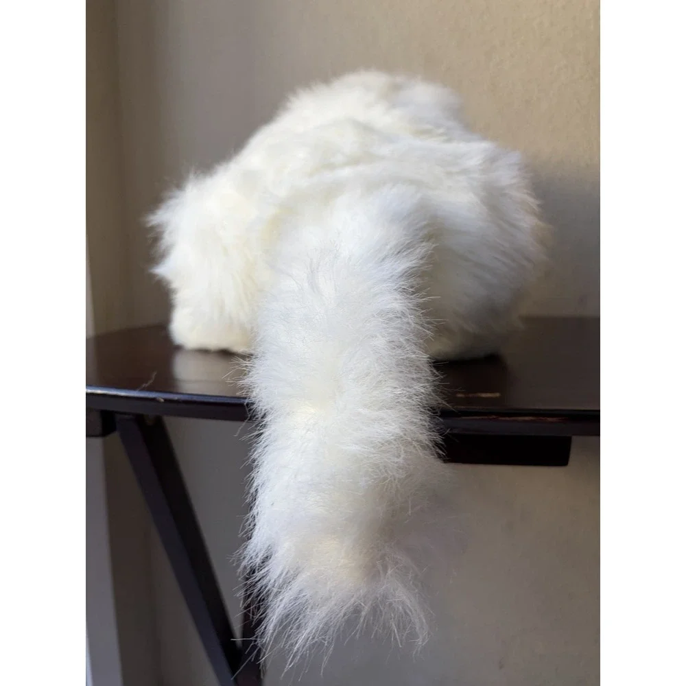 Vintage 1988 Prrrt Inc Purring Persian Cat Plush White 80s Deadstock Working NWT